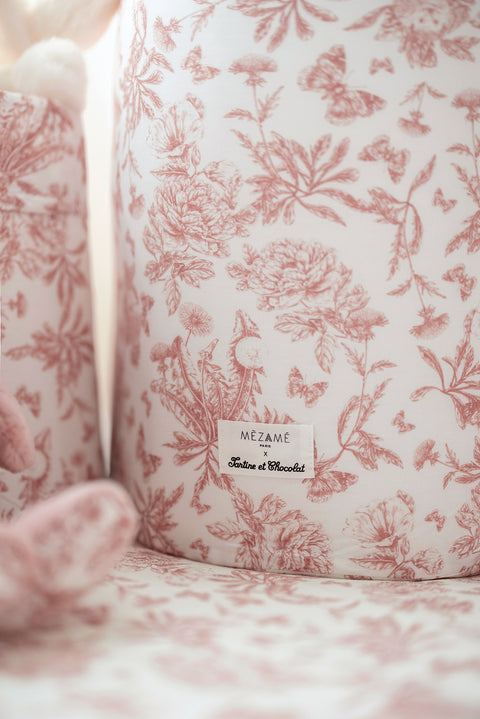 Grande panière toile de jouy rose - Mèzamé x Tartine et Chocolat - Image principale