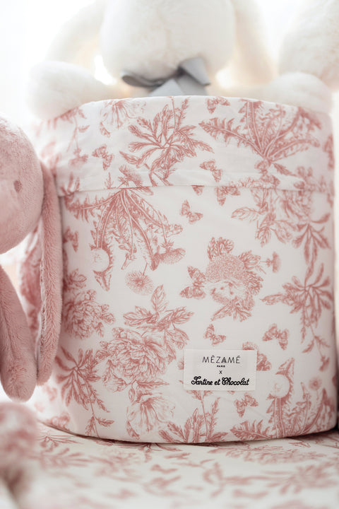 Petite panière toile de jouy rose - Mèzamé x Tartine et Chocolat - Image principale
