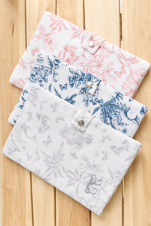 Housse de carnet - Imprimé toile de jouy gris - Image principale