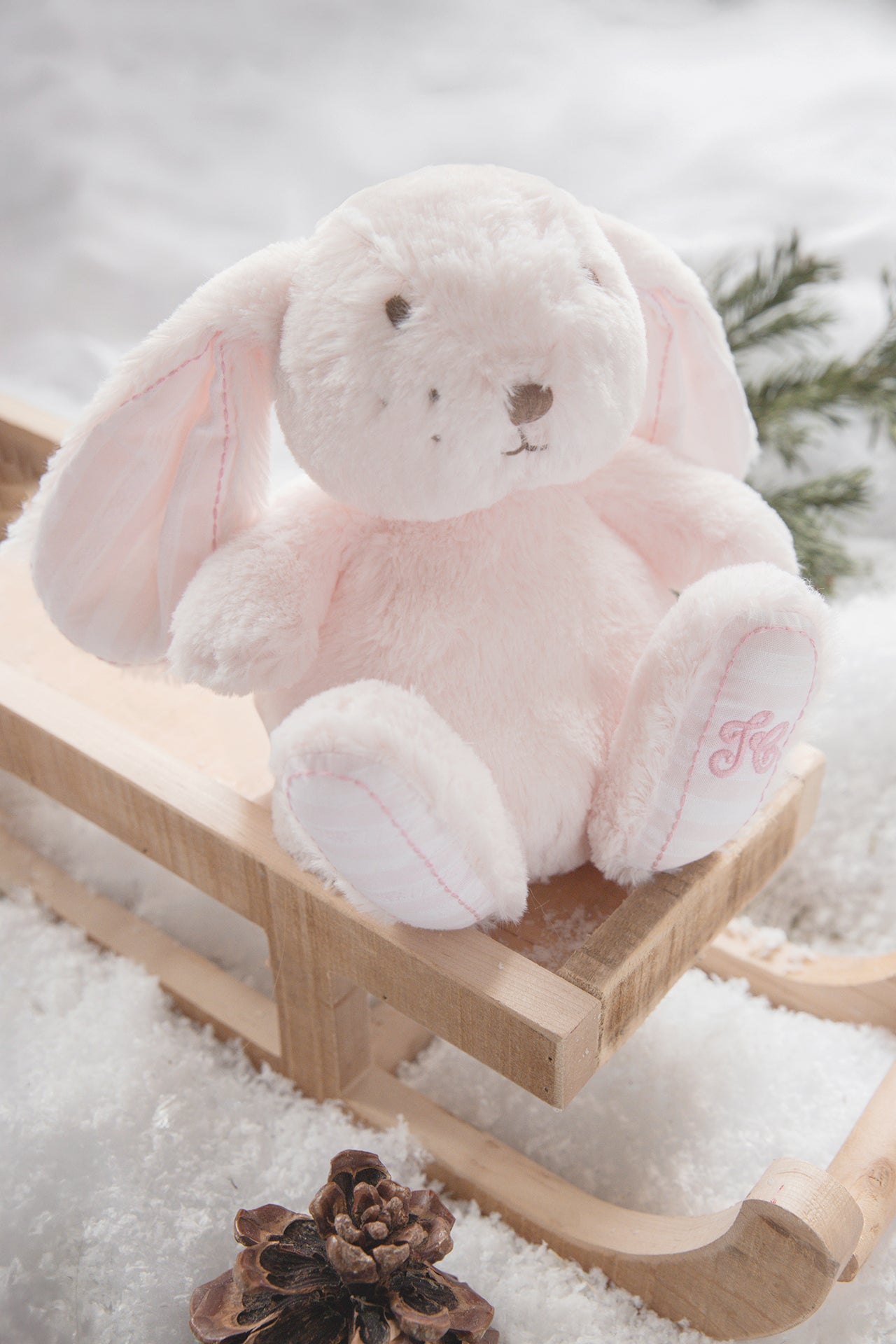 Augustin le Lapin - Toile de Jouy rose 25cm mixte Augustin le Lapin - Toile de Jouy rose 25cm mixte