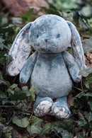 Augustin le Lapin - Imprimé inspiration Toile de Jouy bleu 25cm