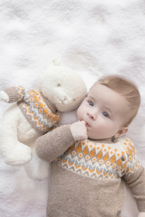 Ourson + Pull - Beige jacquard gaston - Image principale