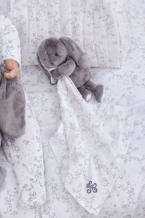 Augustin le lapin - Doudou gris imprimé Rêve étoilé - Image principale