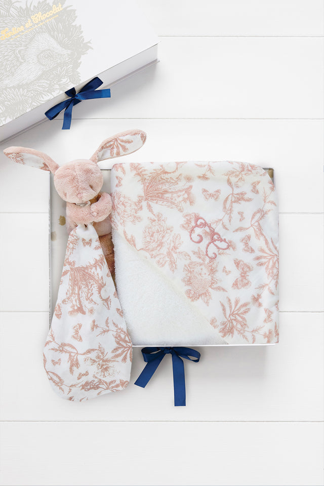 Coffret - Naissance Mon premier bain Toile de Jouy rose - Image principale