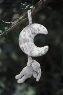 Augustin le Lapin musical - Imprimé inspiration Toile de Jouy gris