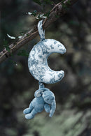 Augustin le Lapin musical - Imprimé inspiration Toile de Jouy bleu