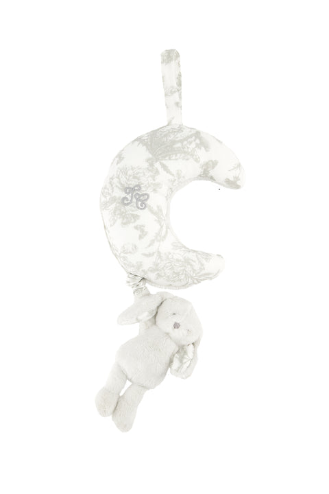 Augustin the Musical Rabbit - Print inspiration Toile de Jouy Grey - Image principale