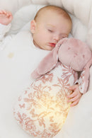 Augustin the Rabbit musical night light - Print Toile de Jouy Pink