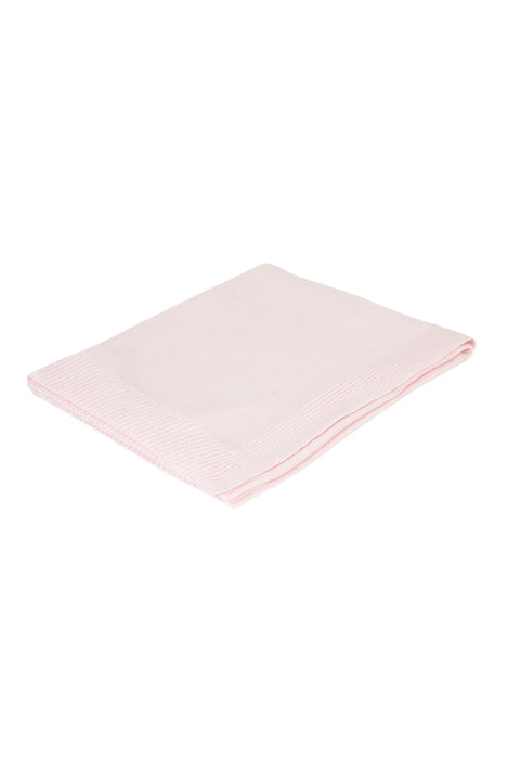 Plaid coton cachemire - Rose pâle brodé TC - Image principale