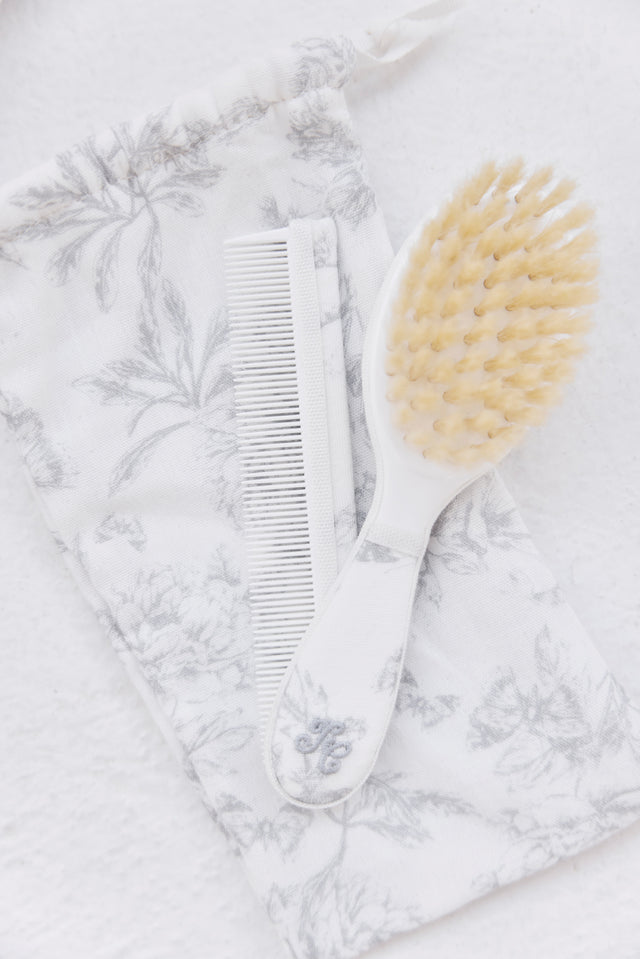 Spazzola e pettine - Stampaispirazione Toile de Jouy Grigio - Image principale