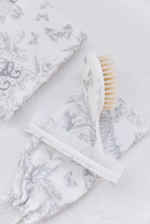 Spazzola e pettine - Stampaispirazione Toile de Jouy Grigio - Image principale