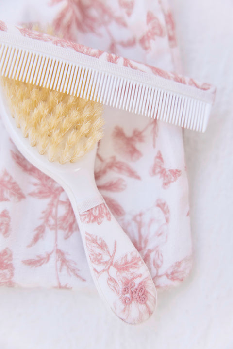 Spazzola e pettine - Stampaispirazione Toile de Jouy Rosa - Image principale