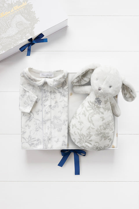 Coffret - Naissance Toile de jouy gris - Image principale