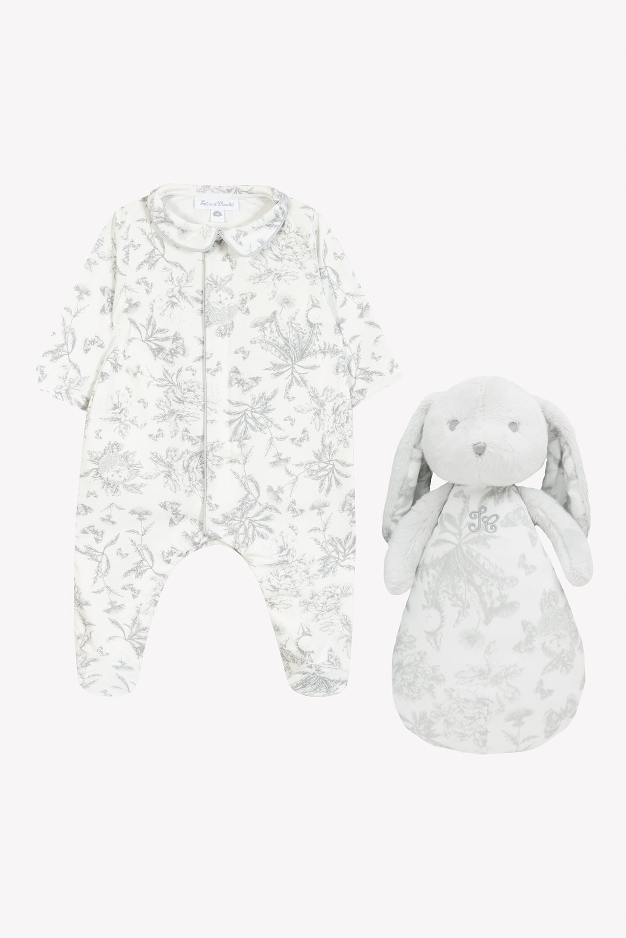 Coffret - Naissance Toile de jouy gris