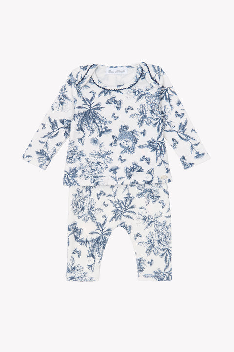 Pijama dos piezas - Estampado inspiración toile de jouy Azul - Image principale