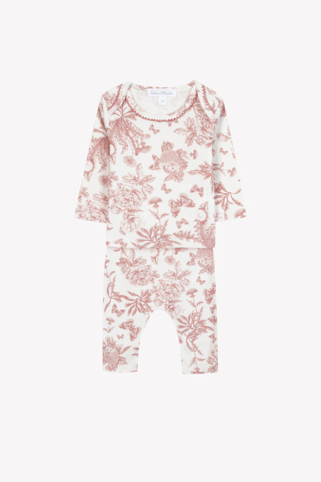 Pyjama 2 pièces - Imprimé inspiration Toile de Jouy rose - Image principale