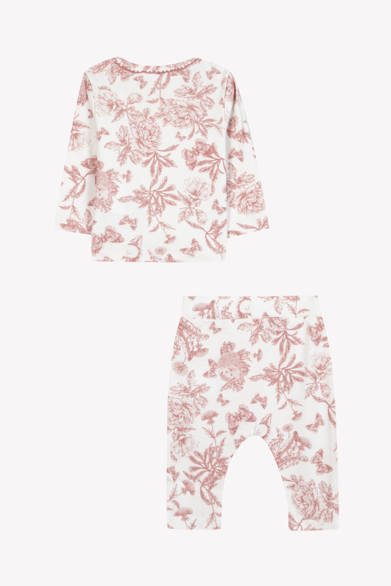 Pyjama 2 pièces - Imprimé inspiration Toile de Jouy rose