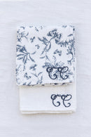 Juego de 2 pañales - Estampado inspiración Toile de Jouy Azul