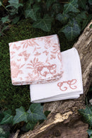 Set de 2 Langes - Imprimé inspiration Toile de Jouy rose