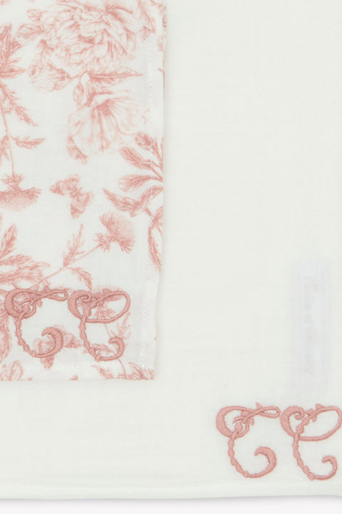 Set de 2 Langes - Imprimé inspiration Toile de Jouy rose - Image principale