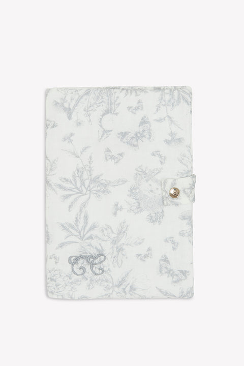 U-Heft-Hülle - Grauer Toile de Jouy-Druck - Image principale