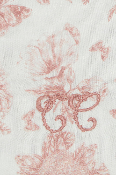 Housse de carnet de santé - Imprimé inspiration Toile de Jouy rose - Image principale
