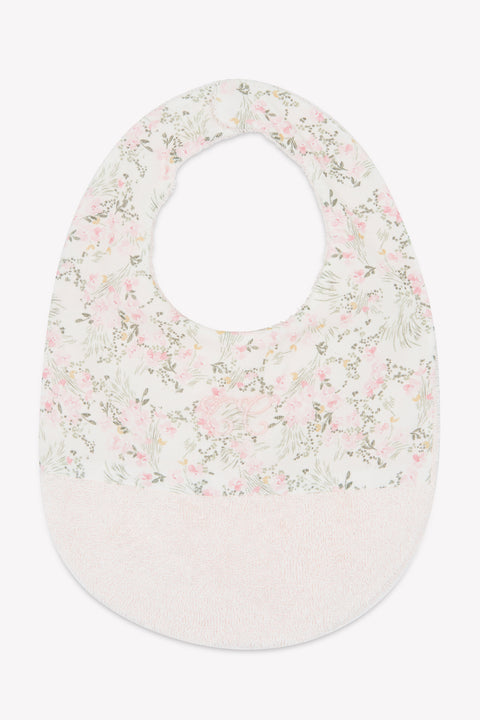 Bavoir - Rose pâle imprimé fleuri jardin hivernal T2 - Image principale