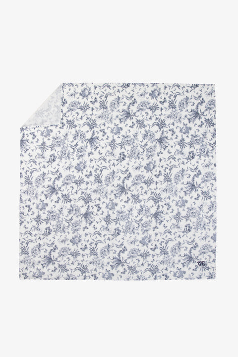 Maxi hydrofiele doek - Gedrukte Toile de Jouy-inspiratie blauw - Image principale