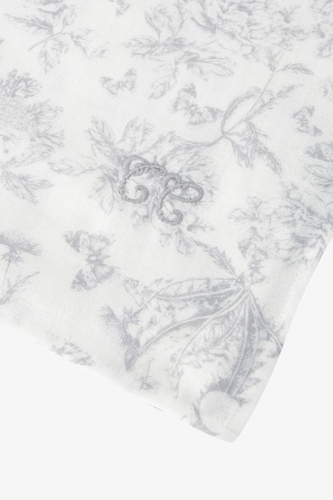 pañal maxi - Estampado inspiración Toile de Jouy Gris - Image principale