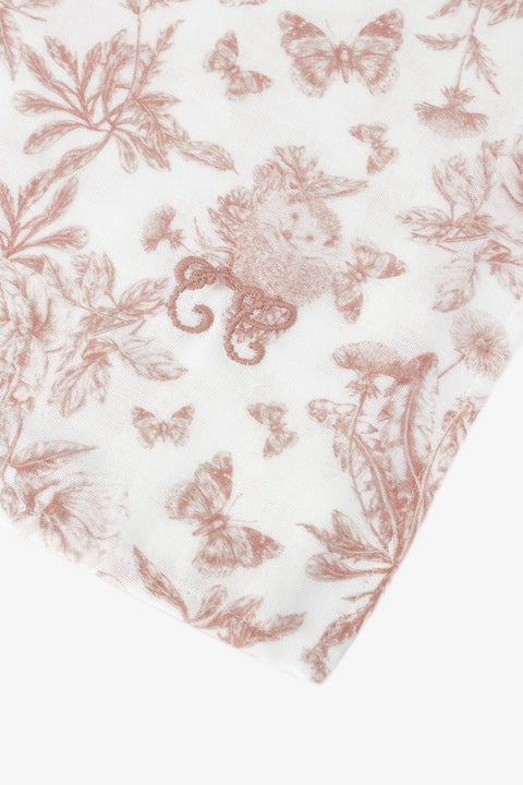pañal maxi - Estampado inspiración Toile de Jouy Rosa - Image principale