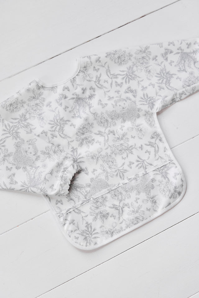 Babero con fundas de lona revestidas - Estampado inspiración Toile de Jouy Gris - Image principale