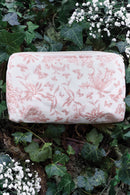 Trousse de toilette toile enduite - Imprimé inspiration Toile de Jouy rose