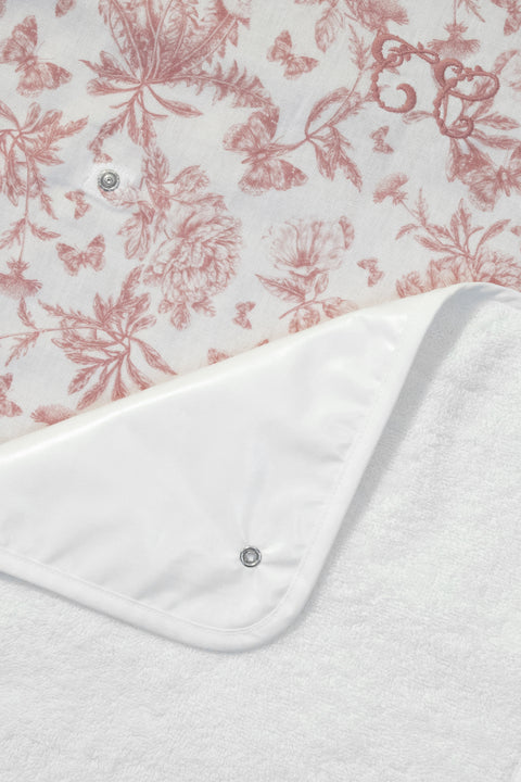 Housse de matelas à langer - Imprimé inspiration Toile de Jouy rose - Image principale