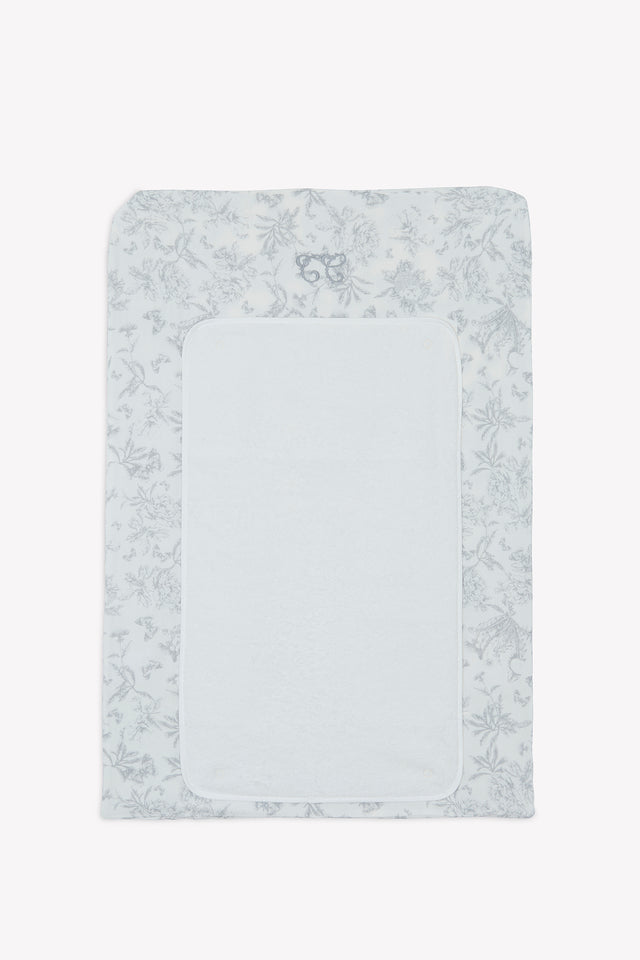 Housse de matelas à langer - Imprimé inspiration toile de jouy gris - Image principale