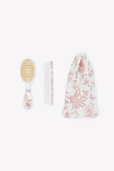 Spazzola e pettine - Stampaispirazione Toile de Jouy Rosa - Image principale