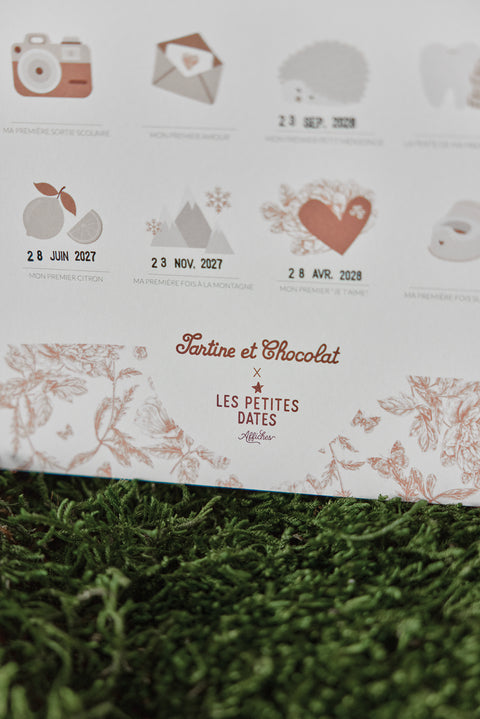 Póster personalizable Estampado Toile de Jouy Rosa - Pequeñas citas x Tartine et Chocolat - Image principale