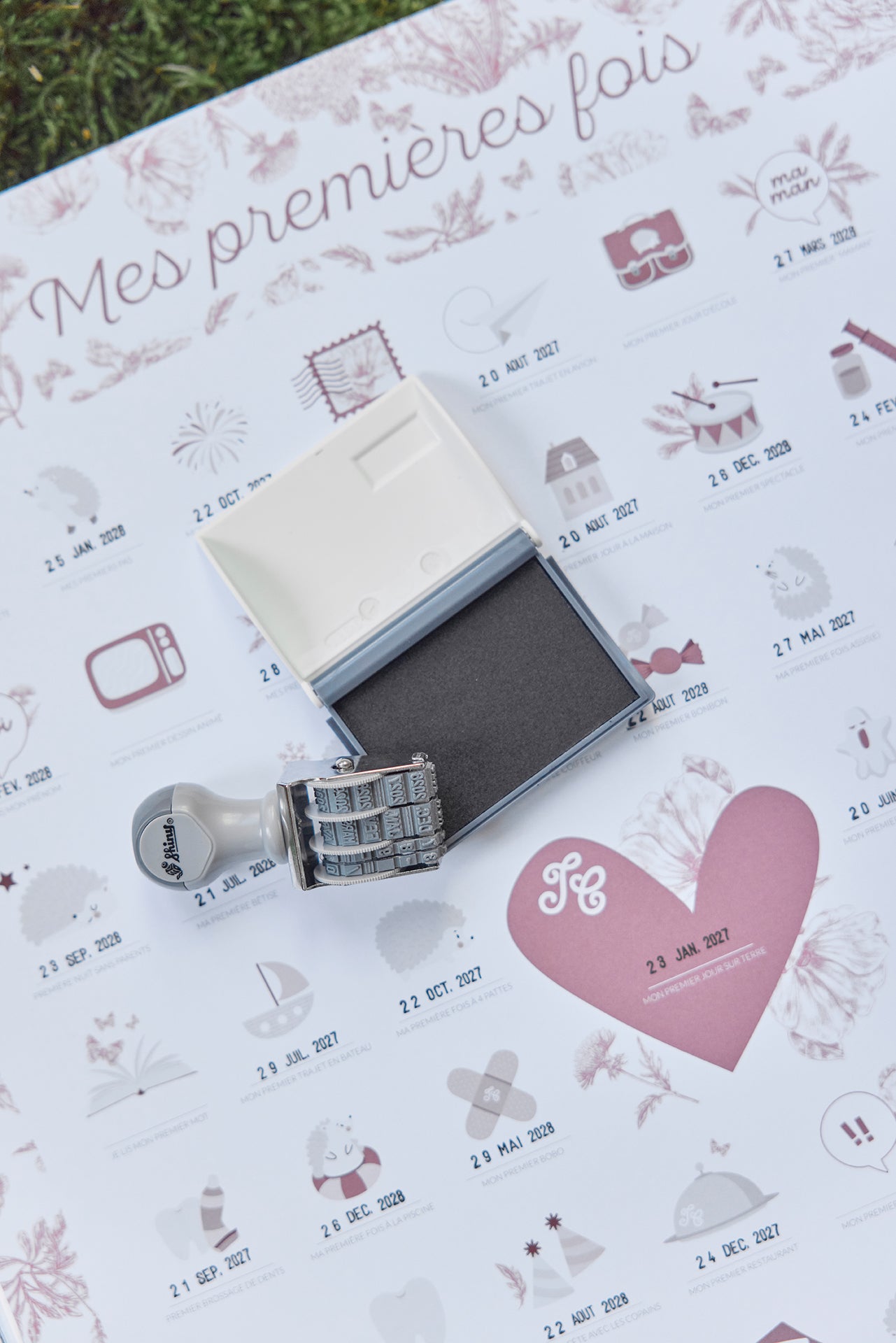 Poster stampato personalizzabile Toile de Jouy Rosa - Piccoli appuntamenti x Tartine et Chocolat