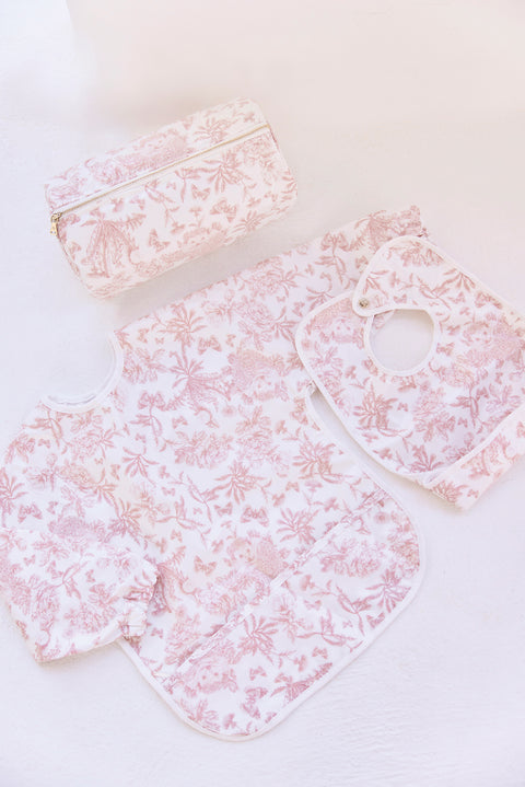 Trousse zippée - Imprimé inspiration Toile de Jouy rose - Image principale