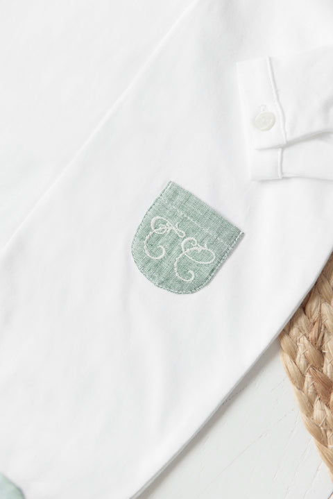 Pyjama - Blanc Feuillage Vert - Image principale