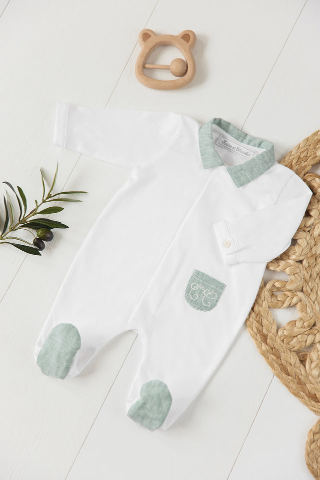 Pyjama - Blanc Feuillage Vert - Image principale