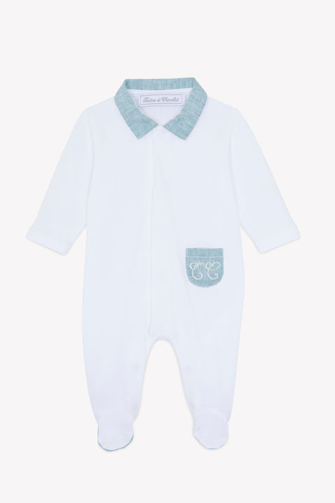 Pyjama - Blanc Feuillage Vert - Image principale