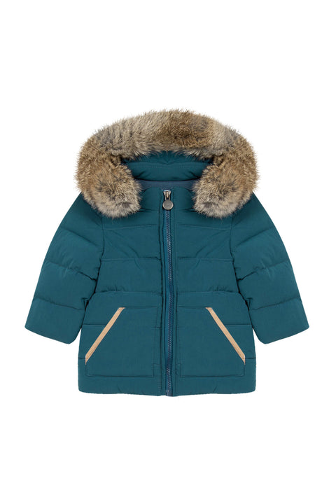 Doudoune - Bleu glace fourrure - Image principale