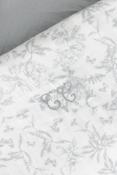 Parure de lit - Imprimé inspiration toile de jouy gris - Image principale