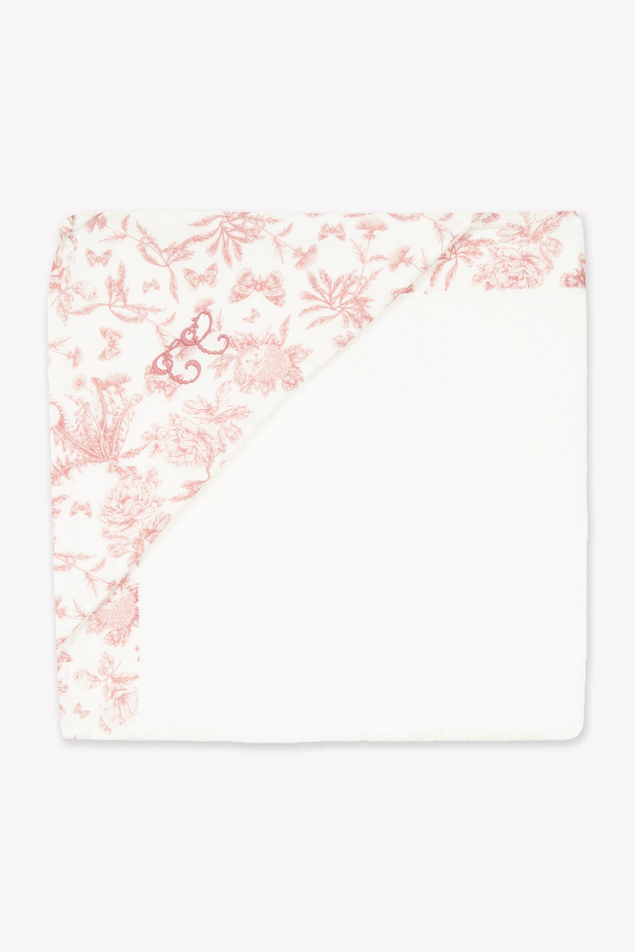 Cape de bain - Imprimé inspiration Toile de Jouy rose
