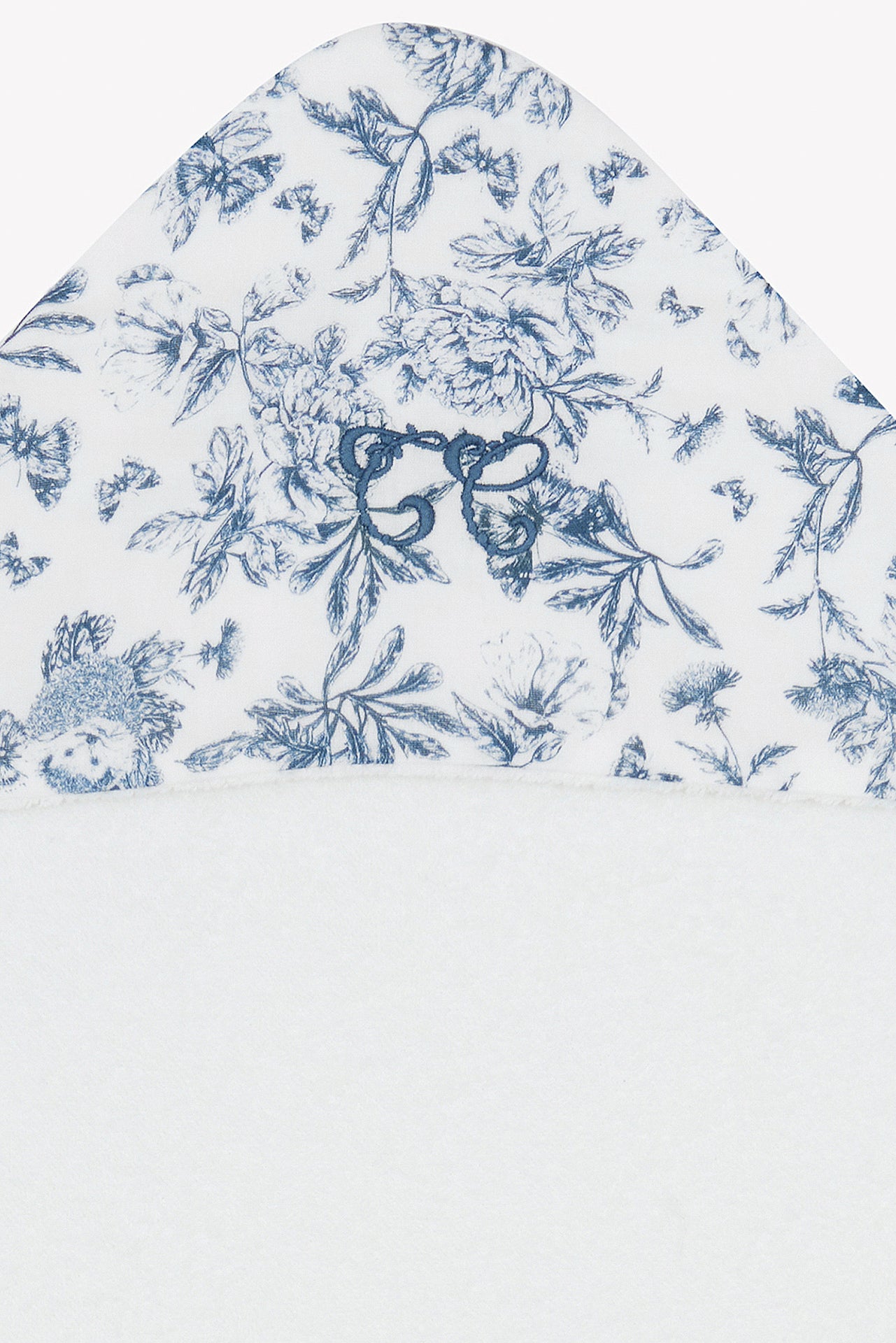 Cape de bain - Imprimé inspiration toile de jouy bleu