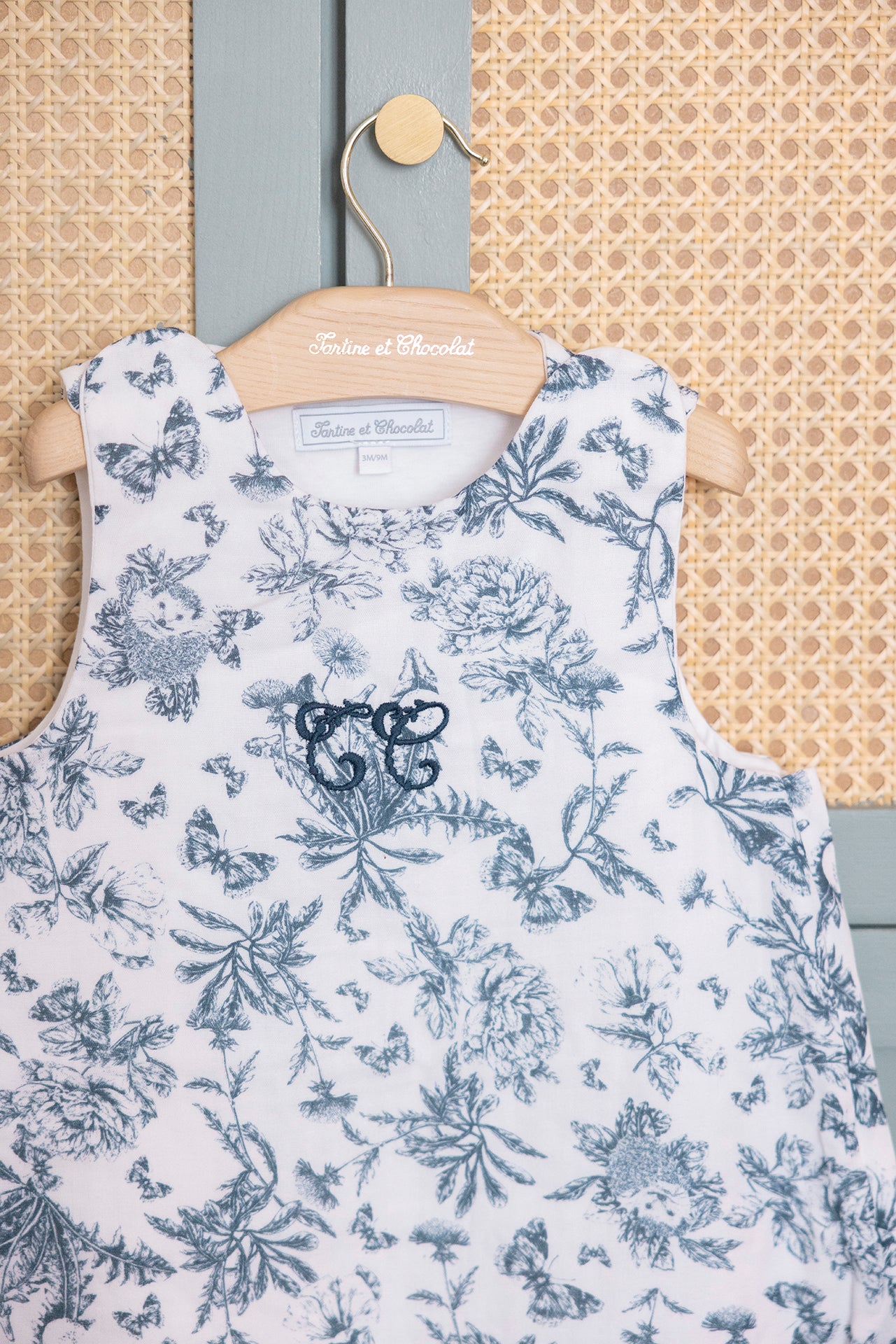 Gigoteuse d'été - T1 Imprimé inspiration toile de jouy bleu
