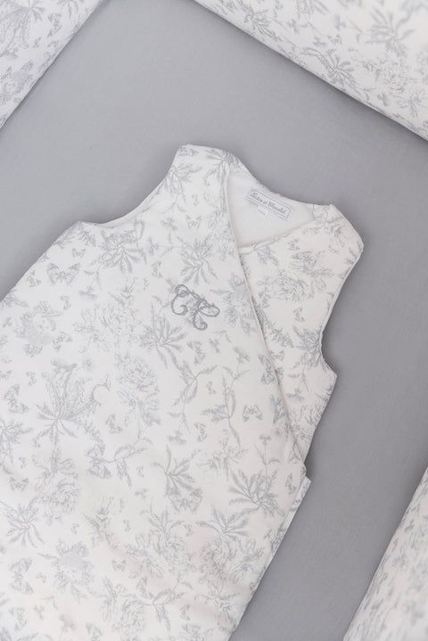 Drap housse - Imprimé inspiration toile de jouy gris - Image principale