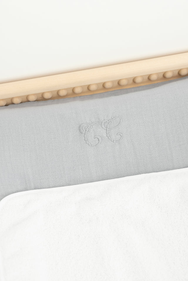 Housse de matelas à langer - Imprimé inspiration toile de jouy gris - Image principale