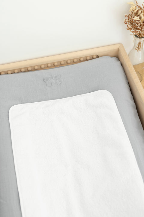 Housse de matelas à langer - Imprimé inspiration toile de jouy gris - Image principale