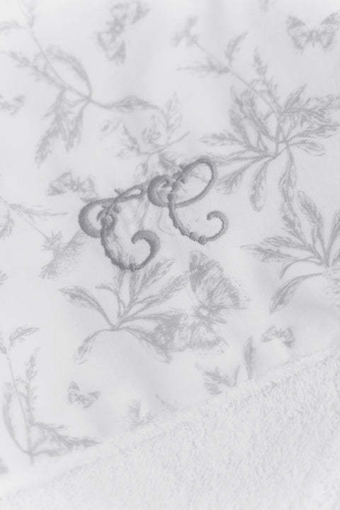 Cape de bain - Imprimé inspiration toile de jouy gris - Image principale